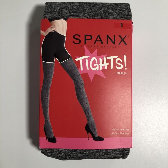 Spanx Tights Womens B Gray Marled Patterned Leg Shapewear New - Picture 1 of 9